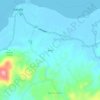 Mapa topográfico Bogo, altitud, relieve