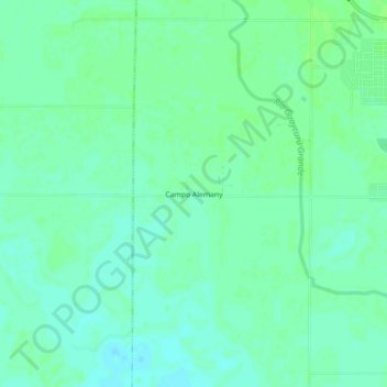 Mapa topográfico Campo Alemany, altitud, relieve
