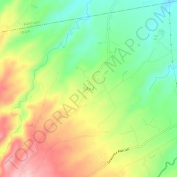 Mapa topográfico Sibul, altitud, relieve