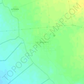 Mapa topográfico Los Buayums, altitud, relieve