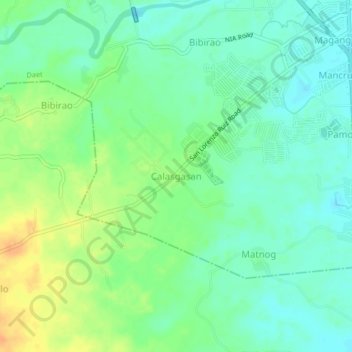 Mapa topográfico Calasgasan, altitud, relieve