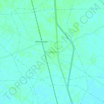 Mapa topográfico Kharkhauda, altitud, relieve