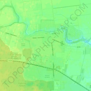 Mapa topográfico Tunari, altitud, relieve