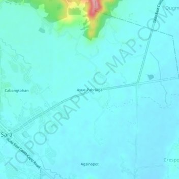 Mapa topográfico Asue-Pabriaga, altitud, relieve