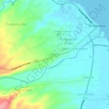 Mapa topográfico Villaflor, altitud, relieve