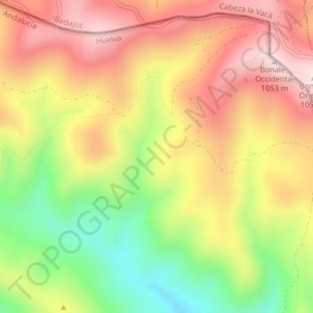 Mapa topográfico La Mora, altitud, relieve