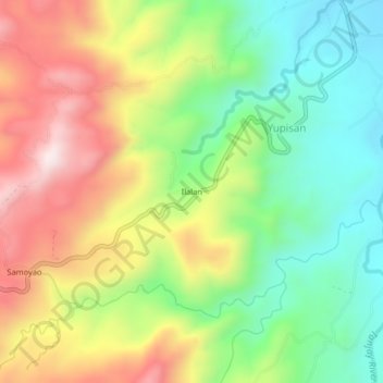 Mapa topográfico Ilalan, altitud, relieve