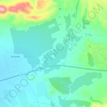 Mapa topográfico Los Yesos, altitud, relieve