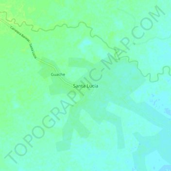 Mapa topográfico Santa Lucía, altitud, relieve
