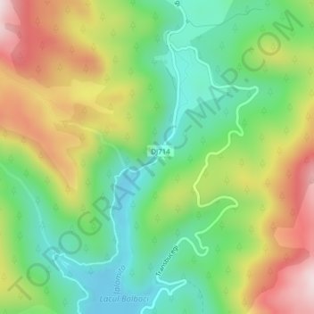Mapa topográfico Cheile Tătarului, altitud, relieve