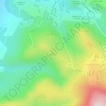 Mapa topográfico EL ZAPOTE, altitud, relieve