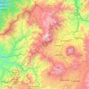 Mapa topográfico Teodoro Wolf, altitud, relieve