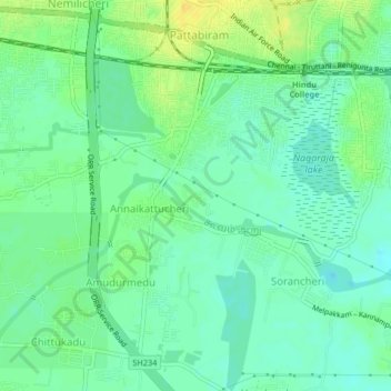 Mapa topográfico Venkatapuram, altitud, relieve
