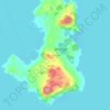 Mapa topográfico Isla Huapi, altitud, relieve