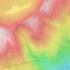 Mapa topográfico Montaña Colorada, altitud, relieve
