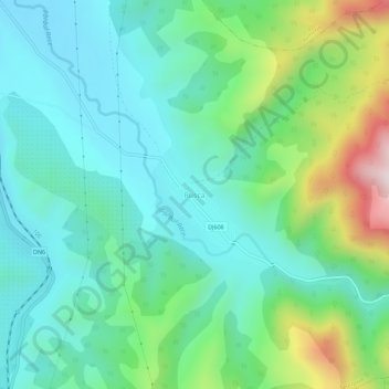 Mapa topográfico Rusca, altitud, relieve