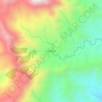 Mapa topográfico El Barcino, altitud, relieve