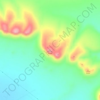 Mapa topográfico Lomas Bayas, altitud, relieve