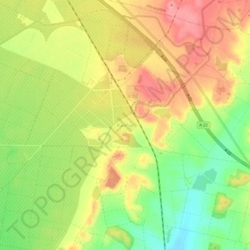 Mapa topográfico Raimat, altitud, relieve