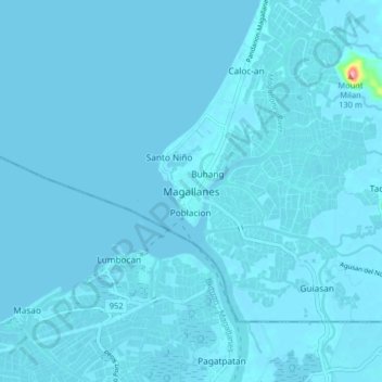 Mapa topográfico Magallanes, altitud, relieve