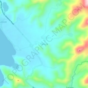 Mapa topográfico Talisay, altitud, relieve