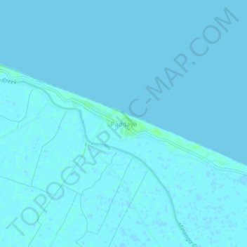 Mapa topográfico Paddaya, altitud, relieve