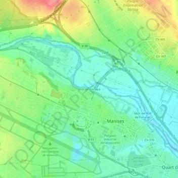 Mapa topográfico Molí de Daroqui, altitud, relieve