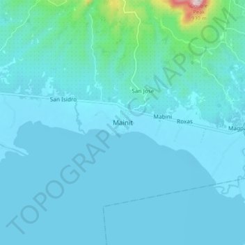 Mapa topográfico Mainit, altitud, relieve