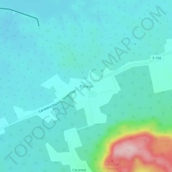 Mapa topográfico El Ciego, altitud, relieve