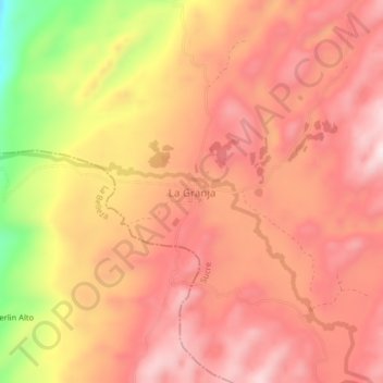 Mapa topográfico La Granja, altitud, relieve