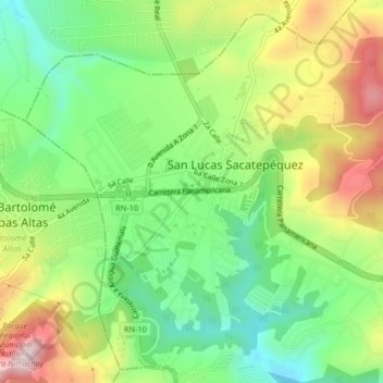 Mapa topográfico km. 29, altitud, relieve