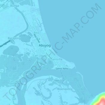 Mapa topográfico Victory, altitud, relieve