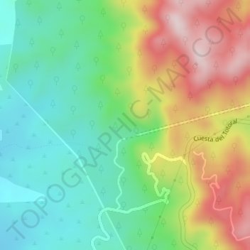 Mapa topográfico Selva de Yungas, altitud, relieve