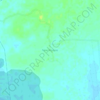 Mapa topográfico New Visayas, altitud, relieve