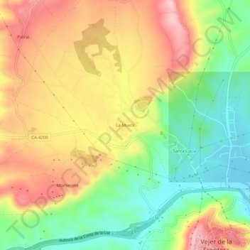 Mapa topográfico La Muela, altitud, relieve