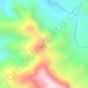Mapa topográfico Mount Silanganan, altitud, relieve