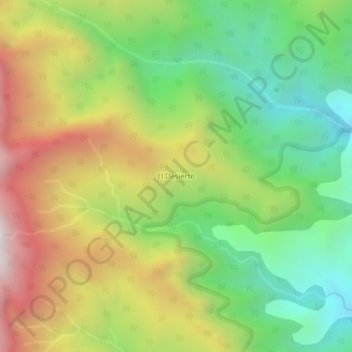 Mapa topográfico El Desierto, altitud, relieve