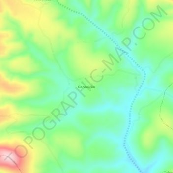 Mapa topográfico Conceição, altitud, relieve