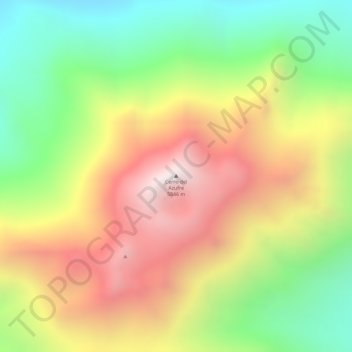 Mapa topográfico Cerro del Azufre, altitud, relieve