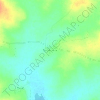 Mapa topográfico Melakunda, altitud, relieve