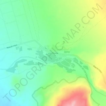 Mapa topográfico Los Choros, altitud, relieve