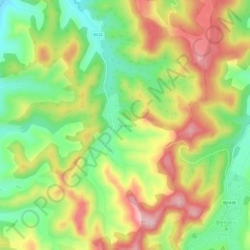 Mapa topográfico Dupuș, altitud, relieve