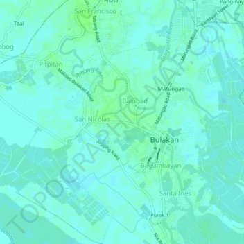 Mapa topográfico Maysantol, altitud, relieve