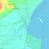 Mapa topográfico Kakinada, altitud, relieve