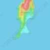 Mapa topográfico Isla Quiriquina, altitud, relieve