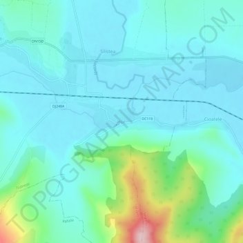 Mapa topográfico Huc, altitud, relieve