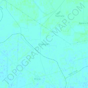 Mapa topográfico Diwangarh, altitud, relieve