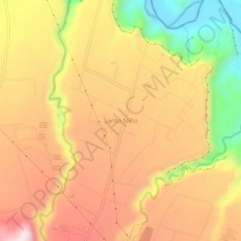 Mapa topográfico Santo Niño, altitud, relieve