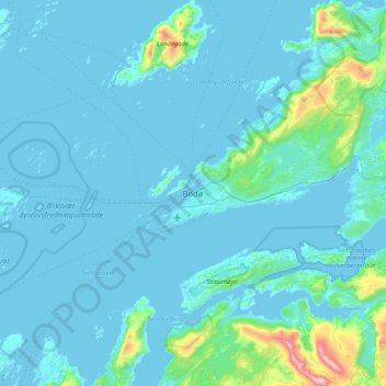 Mapa topográfico Bodø, altitud, relieve