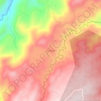 Mapa topográfico Eureka, altitud, relieve